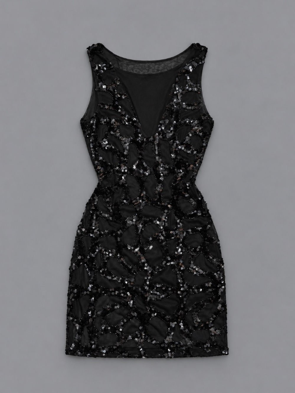 Bebe Sequin Mesh Bodycon Mini Dress – XS